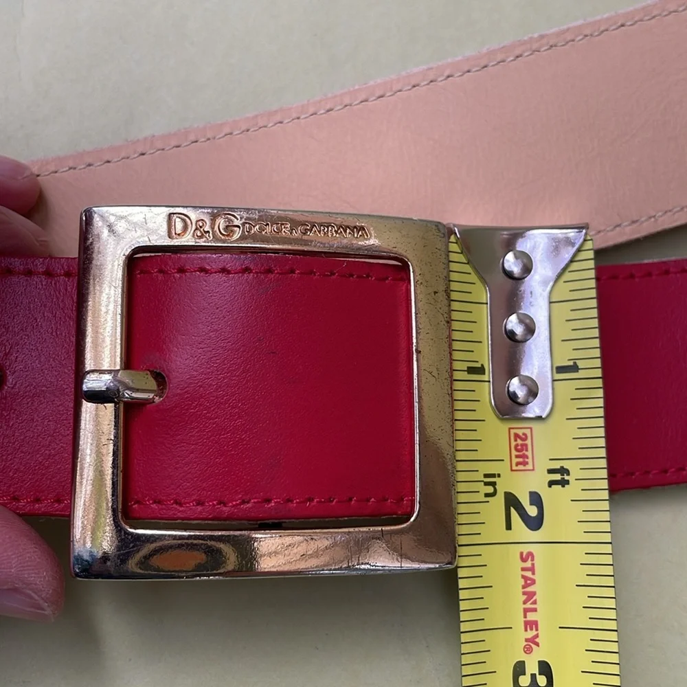 Vintage red/gold Dolce & Gabbana leather large belt